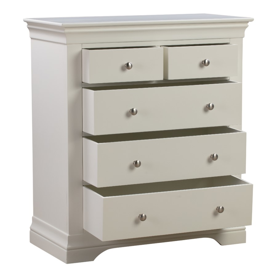 Olivia Off White 3 + 2 Drawer Chest of Drawers