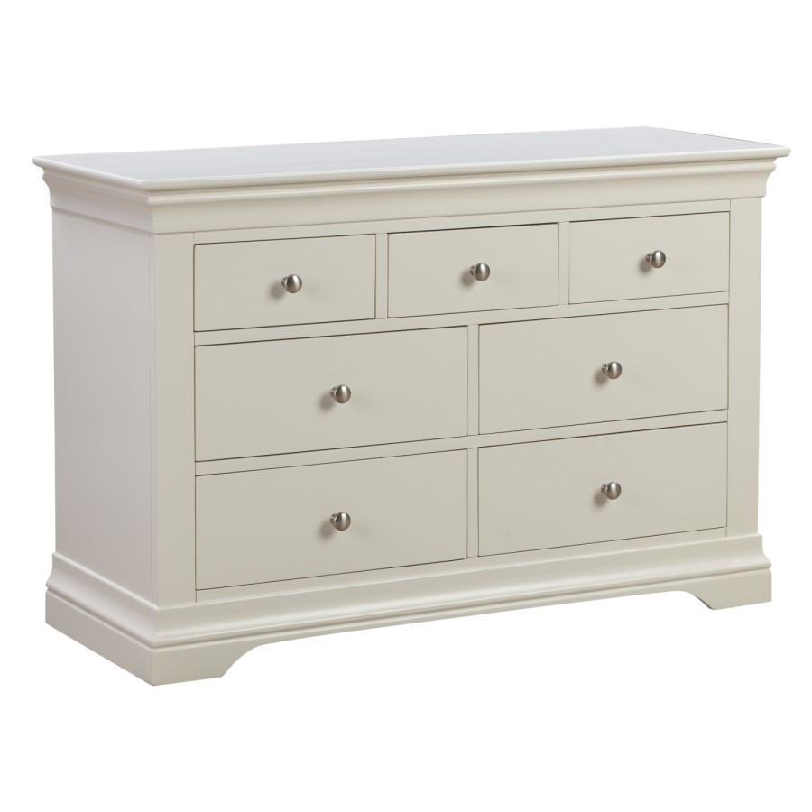 Olivia Off White 4 + 3 Drawer Wide Chest of Drawers