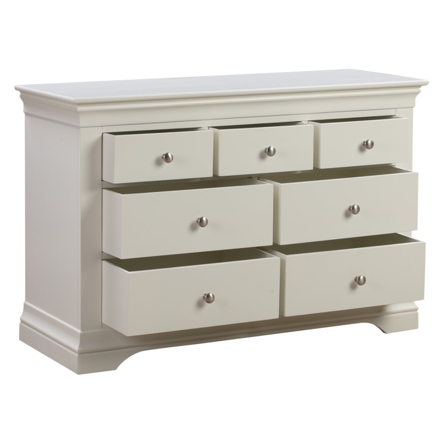 Olivia Off White 4 + 3 Drawer Wide Chest of Drawers