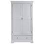 Pale Grey 2 Door 1 Drawer Wardrobe - Olivia