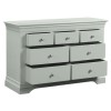 Sage Green French Wide Chest of 7 Drawers - Olivia
