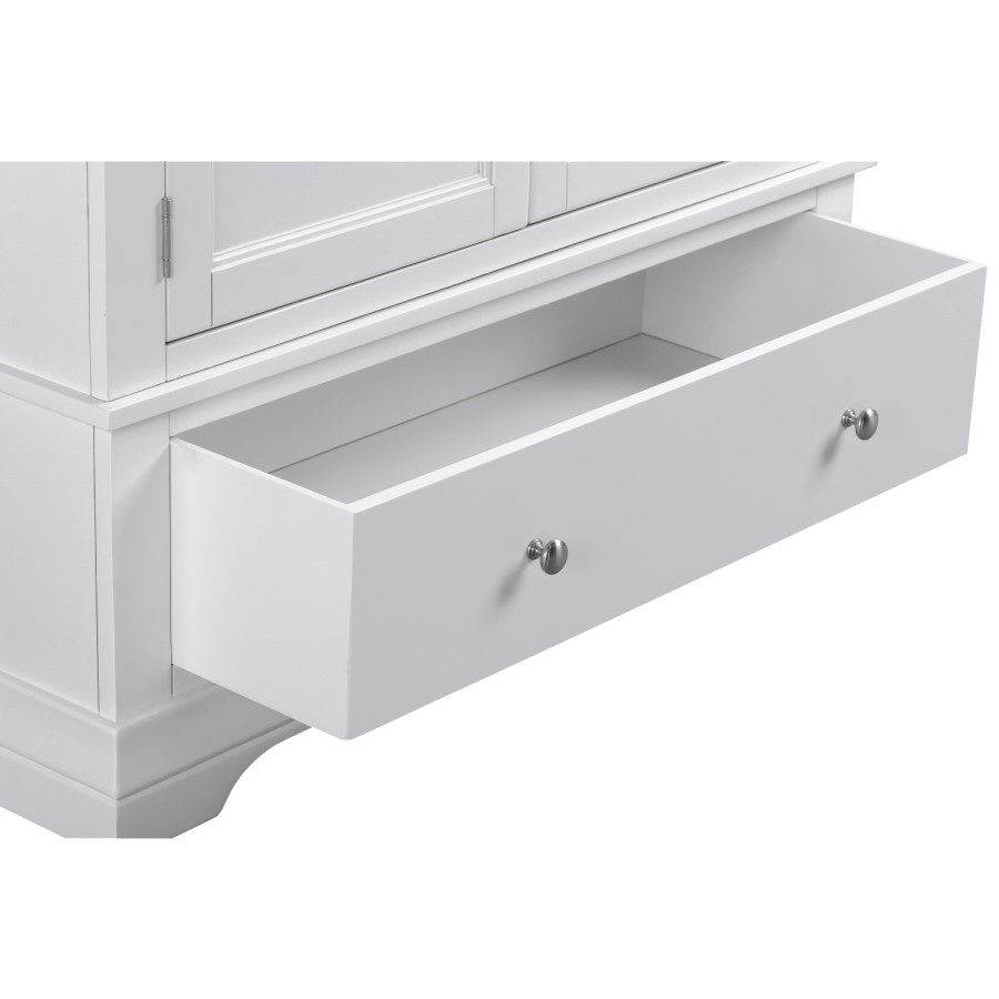 Pale Grey 2 Door 1 Drawer Wardrobe - Olivia