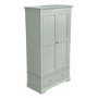 Sage Green Wooden Double Wardrobe with Drawer - Olivia