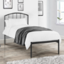 Dark Grey Metal Single Bed Frame - Onyx - Julian Bowen