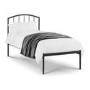 Dark Grey Metal Single Bed Frame - Onyx - Julian Bowen