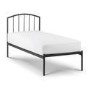 Dark Grey Metal Single Bed Frame - Onyx - Julian Bowen