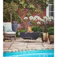 Ivyline Outdoor Orion Firebowl in Matt Black & Antique Gold