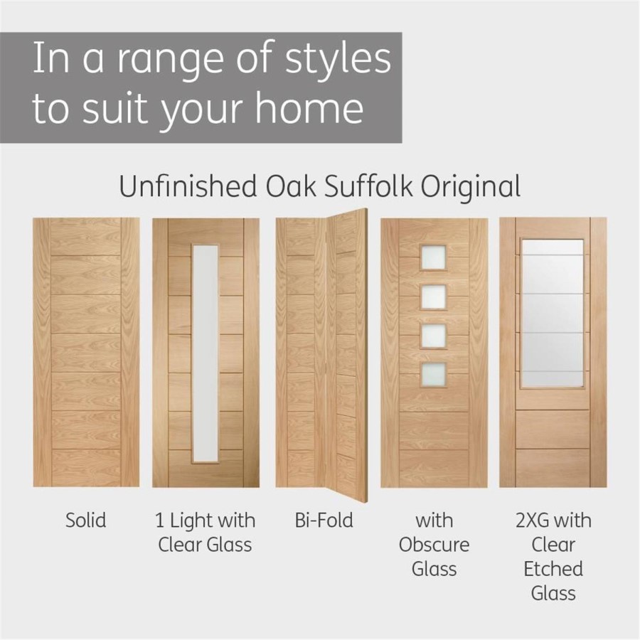 Palermo Original Internal Oak Door - Unfinished, 1981 x 762 x 54 mm