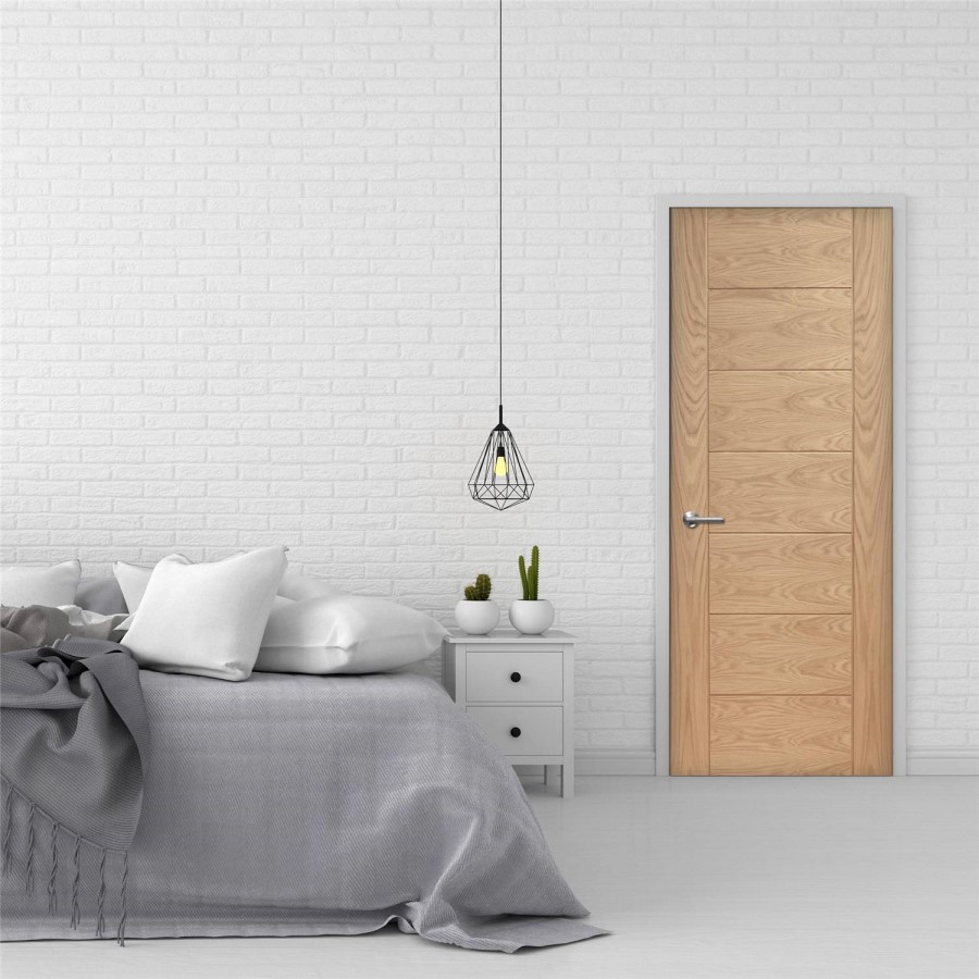 Internal Oak FD30 Fire Door - Unfinished - 2040 x 726 x 44mm - Palermo - XL Joinery