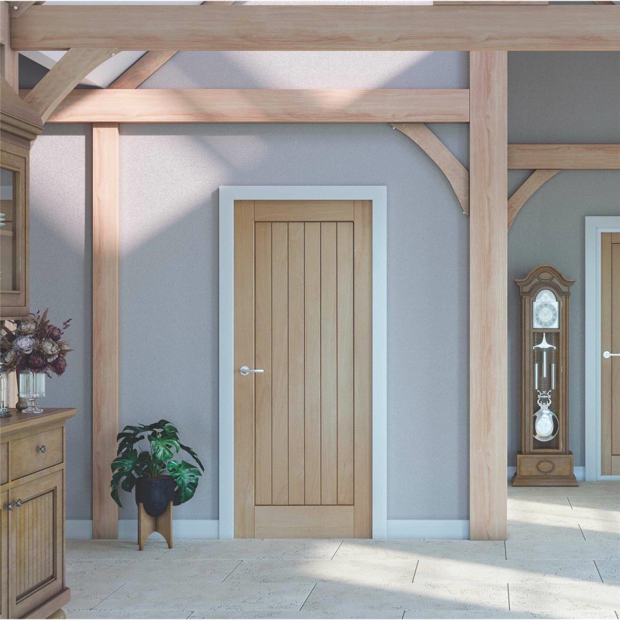 Suffolk Original Internal Oak 60 Minute Fire Door - 1981 x 838 x 54 mm, Unfinished