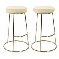Pair of Champagne Opera Bar Stools