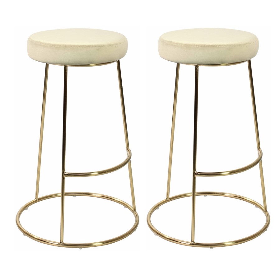 Pair of Champagne Opera Bar Stools