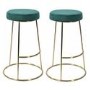 Pair of Teal Opera Bar Stools