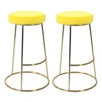 Pair of Yellow Opera Bar Stools