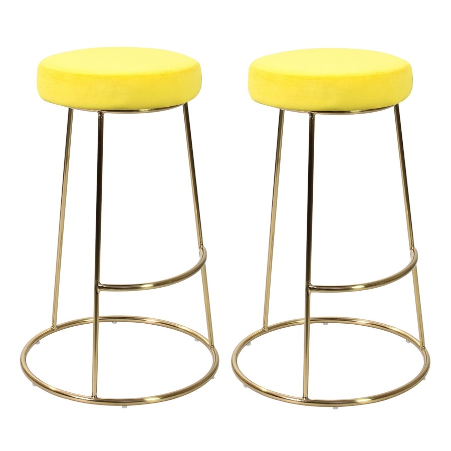 Pair of Yellow Opera Bar Stools