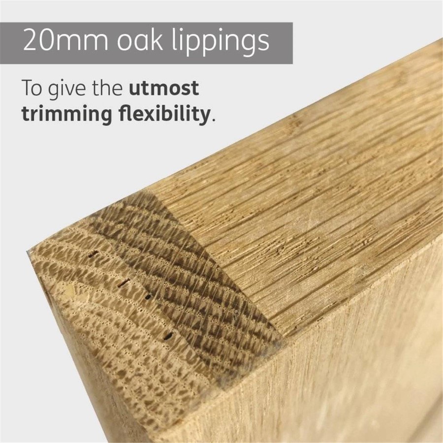 Internal Oak Fully-Glazed Door with Clear Glass - Pre-Finished - 1981 x 457 x 35mm - Palermo Premium - XL Joinery