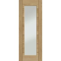 Pre-Finished Palermo Original 1 Light Internal Oak Door with Clear Glass (wide) - Pre-Finished, 2040 x 826 x 40 mm