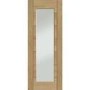 Pre-Finished Palermo Original 1 Light Internal Oak Door with Clear Glass (wide) - Pre-Finished, 2040 x 826 x 40 mm
