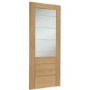 Pre-finished Palermo 2XG Internal Oak Door with Clear Etched Glass - Pre-Finished, 1981 x 762 x 35 mm