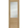Pre-finished Palermo 2XG Internal Oak Door with Clear Etched Glass - Pre-Finished, 1981 x 762 x 35 mm