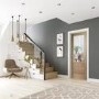 Internal Oak Original Pre-Finished Suffolk 2XG with Clear Etched Glass - 2040 x 726 x 40 mm, Pre-Finished