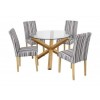 GRADE A1 - LPD Oporto Solid Oak And Glass Dining Table - 106.5cm Diameter