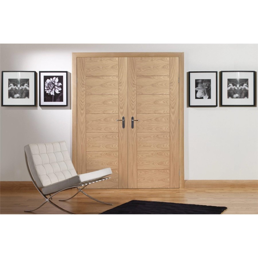 Internal Oak French Doors - Unfinished - 1981 x 1524 x 40mm - Palermo - XL Joinery