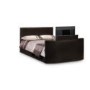 Julian Bowen  Optika Faux-Leather Upholstered Double TV Bed In Brown