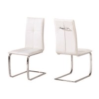 LPD Matrix Pair of Cantilever Dining Chairs In White Faux Leather LPD Matrix Pair of Cantilever Dining Chairs In White Faux Leather
