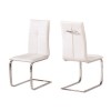LPD Matrix Pair of Cantilever Dining Chairs In White Faux Leather