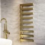 Brass Designer Curved Towel Radiator 1300 x 500mm - Ordos