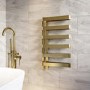Brass Designer Curved Towel Radiator 850 x 500mm - Ordos