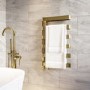 Brass Designer Curved Towel Radiator 850 x 500mm - Ordos