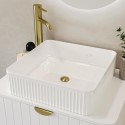 OREGW410 White Square Fluted Countertop Basin 410mm - Oregon