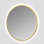 Round Brass Backlit Heated Bathroom Mirror with Lights 600mm – Orion