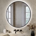 ORIMB800 Round Black Backlit Heated Bathroom Mirror with Lights 800mm – Orion