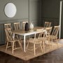 GRADE A1 - 8 Seater Extendable Dining Table With Oak Top And White Legs - Ola