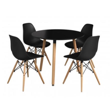 LPD Limited Orly Round Table In Black - Furniture123