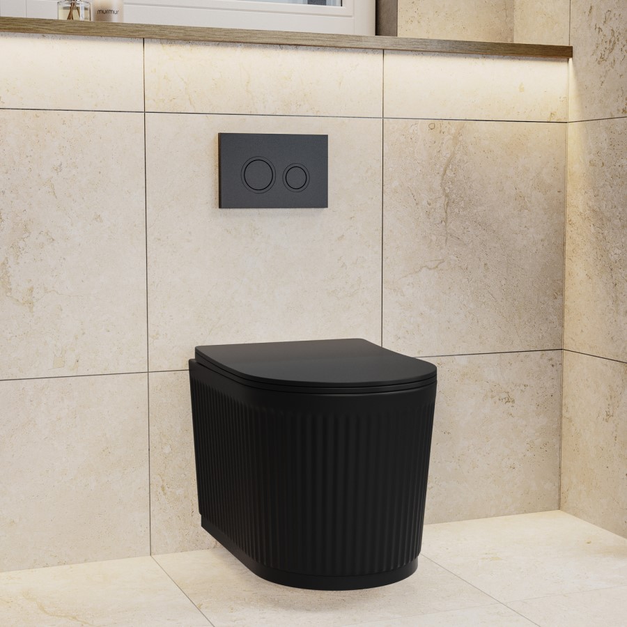 Matt Black Round Soft Close Toilet Seat with Quick Release - Oregon