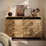 Light Burl Wood Effect 6 Drawer Chest of Drawers - Oriana
