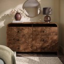 ORN006 Dark Burl Wood Effect 6 Drawer Chest of Drawers - Oriana
