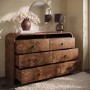 Dark Burl Wood Effect 6 Drawer Chest of Drawers - Oriana