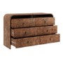 Dark Burl Wood Effect 6 Drawer Chest of Drawers - Oriana