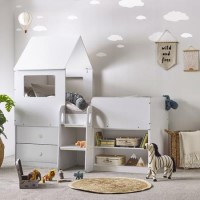 White Mid Sleeper House Bed with Storage - Orpheus