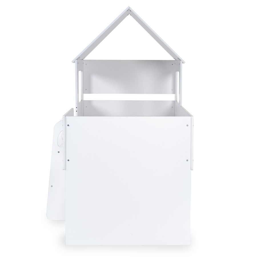 White Mid Sleeper House Bed with Storage - Orpheus