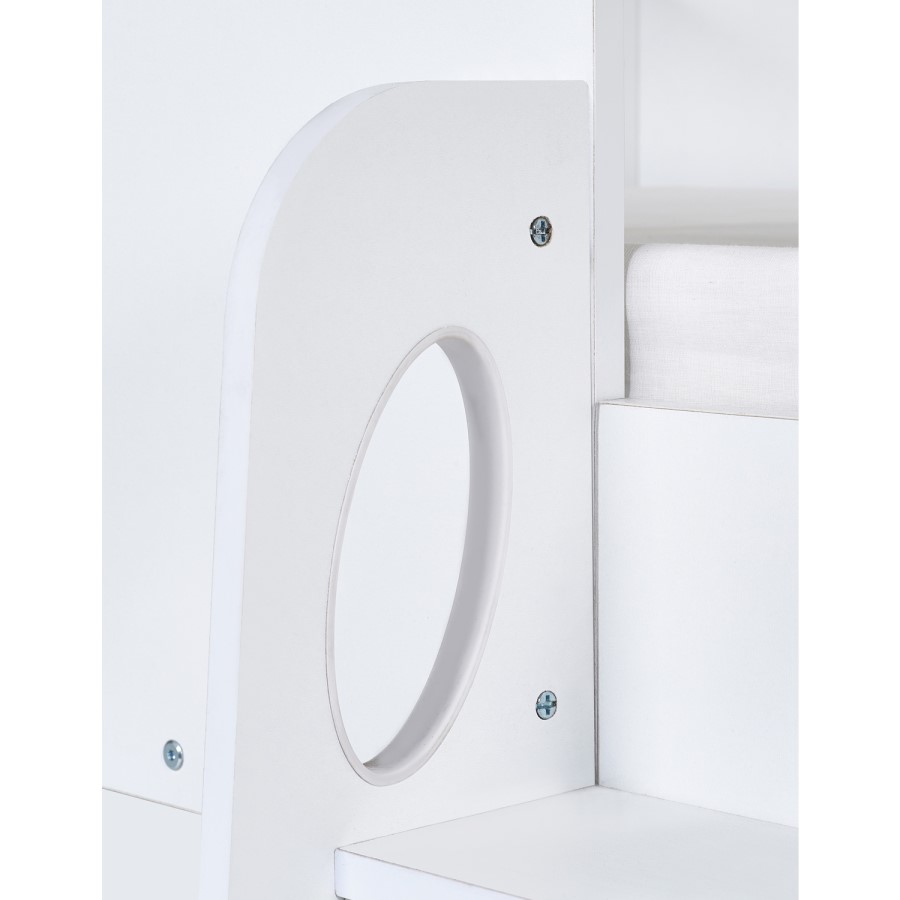White Mid Sleeper House Bed with Storage - Orpheus