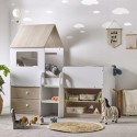 ORP002 White & Oak Mid Sleeper House Bed with Storage - Orpheus