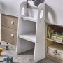 White & Oak Mid Sleeper House Bed with Storage - Orpheus