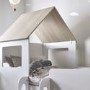 White & Oak Mid Sleeper House Bed with Storage - Orpheus