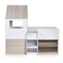 White & Oak Mid Sleeper House Bed with Storage - Orpheus